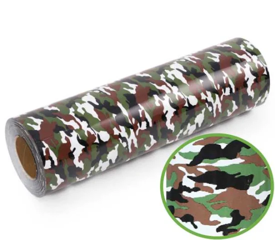 Factory Wholesale Pet Holographic Heat Transfer Vinyl Film Camouflage Patterns (HS-HTF-030)